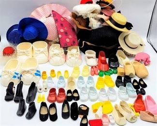 Huge lot of Vintage Doll Shoes + Hats
