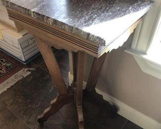 Vintage Wood/Marble Top Table