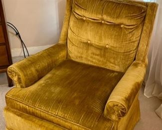 vintage velvet arm chair