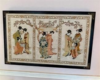 crewelwork large Asian picture