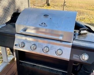 like new Grillmaster stainless gas grill with cover