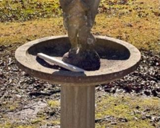 concrete angel bird bath
