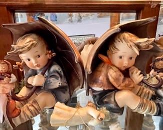 large Hummel umbrella boy and girl