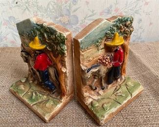 Vintage chalkware bookends