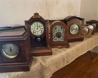 Various antique clocks