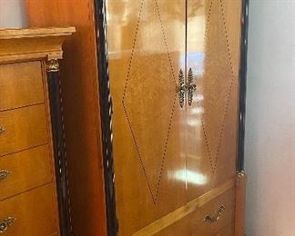 Stunning wardrobe armoire with hanging cupboard, drawers and shelves