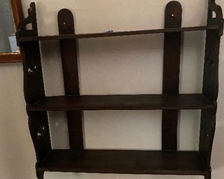 Antique oak wall shelf