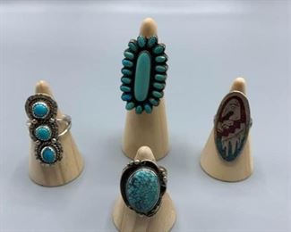 Collection of Native Turquoise Rings