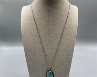Large Turquoise Pendant on Chain