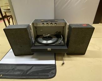 Vintage Record Player with Speakers