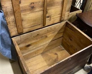 vintage antique wooden chest