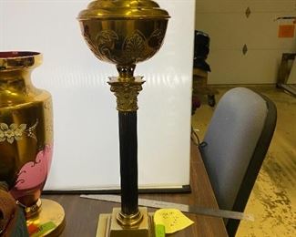 Oil Tall Lantern with glass globe