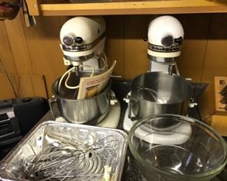 Industrial Kitchen Aid mixers...and accessories. They work beautifully and would be an asset to any kitchen.