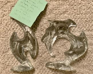 Palm Spring Artist Don Medina Signeel “Flow Dolphin” and “Dolphin Domain” Glass Sculptures. Valued over $1000.
Asking $400 for the pair