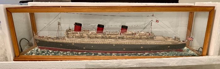 Hand carved Queen Mary replica. Includes casing and lighting for inside of the boat.
Made in 1940’s by Italian Designer Nicholas Capurso.
Incredibly meticulously built. Needs to be seen in person!
Last appraisal done on 2007 - $2500
Price to purchase - $3000