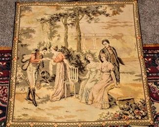 Victorian Scene High Quality Double Upholstered Tapestry 36.5" x 37"