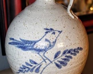 Large Vintage Glazed Stoneware Jug Lamp