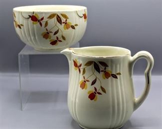 Vintage Hall's Superior Quality Kitchenware Jewel Autumn Leaf (2) Pieces