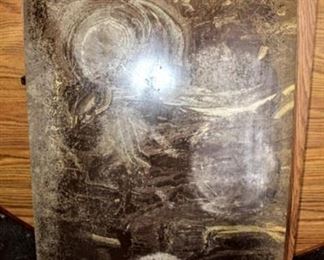 (2) Stone Slabs Gray Brown Swirls 16" x 25" and White Slab 10" x 9"