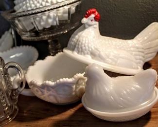Large Assorted Vintage Decorative Glass and Milk Glass Lot