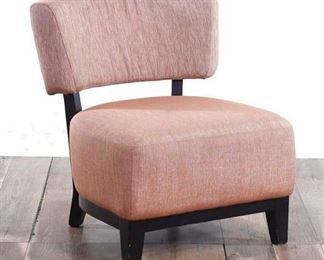 Pink Armless Accent Chair With Contrast Base