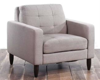 Light Brown Tufted Armchair With Straight Armrests 
