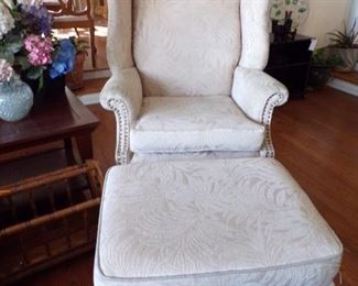 wing back chair w/ottoman