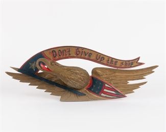 12: Carved and Painted Bellamy Style Eagle