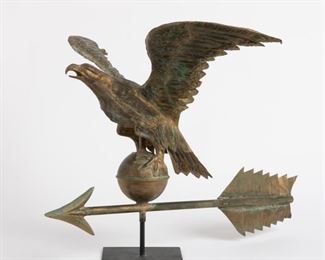 28: Gilt Copper Hollow Body Eagle Weathervane
