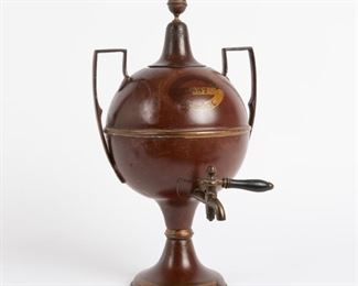 38: 1897 Tole Peinte Dome Urn Water Cooler