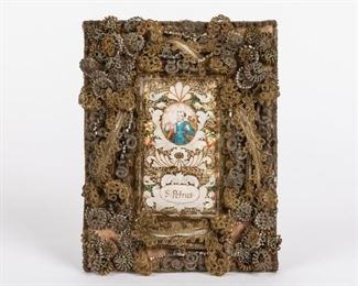 35: Quilled Filigree St. Peter Reliquary, 18th c.