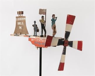74: Patriotic Folk Art Bicentennial Whirligig