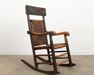93: American Split Oak Rocking Chair, Early 19th c.