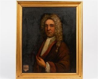 94: Barrister Folk Art Portrait Oil on Canvas