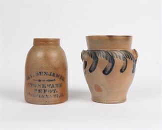 99: Two Salt-Glazed Stoneware Items, 19th c.