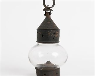 100: Pierced Tin Fixed Onion Globe Lantern