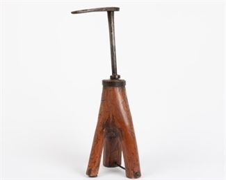 101: Iron and Wooden Branch Shoe Last, 19th c.