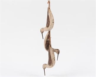 106: Folk Art Carved and Painted Rig of Shore Birds