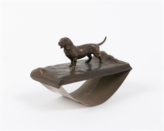 107: Austrian Bronze Dachshund Ink Blotter