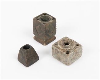 108: Three Hand-Carved Stone Inkwells, 18th/19th c.