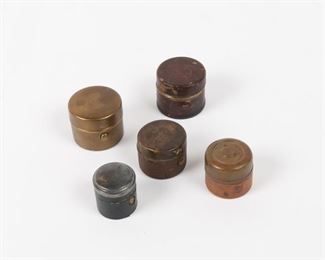 109: Group of Five Travel Inkwells, 19th c.