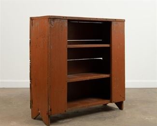 117: Salmon Painted Bootjack Cupboard, 19th c.