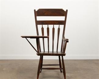 129: Writing Arm Windsor Chair, 19th c.