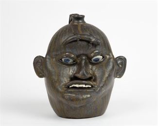 130: Georgia Folk Art Face Jug, Matthew Hewell