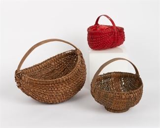 137: Three 19th c. American Gathering Baskets