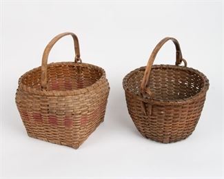 138: Two Bale Handle Baskets, 19th c.