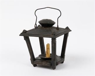 148: Unusual Primitive Wooden Candle Lantern