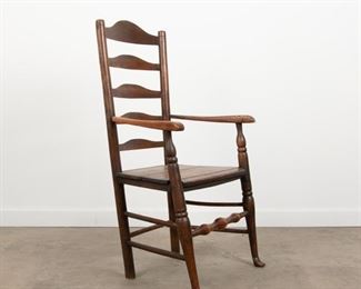 159: Oak Ladder Back Armchair, 19th c.