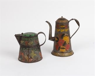 164: Tole Peinte Coffee and Tea Pots, 19th c.