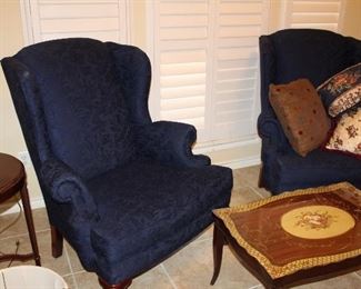 pair Broyhill wingback chairs